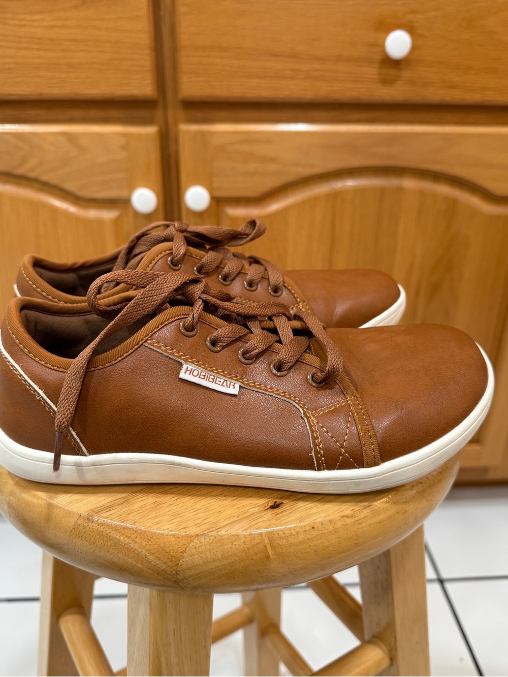 HOBIBEAR Women’s Brown Wide Toe Zero Drop Minimalist Sneakers EU 39